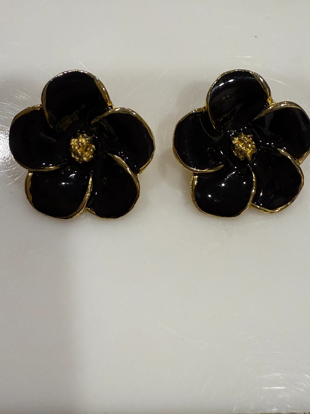 Black Flower Earrings - photo 2