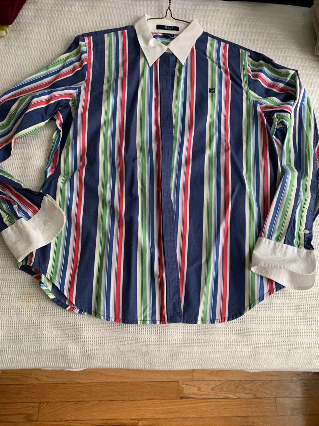 CHAPS Striped Button-Down Shirt - Size M image indicator(3)