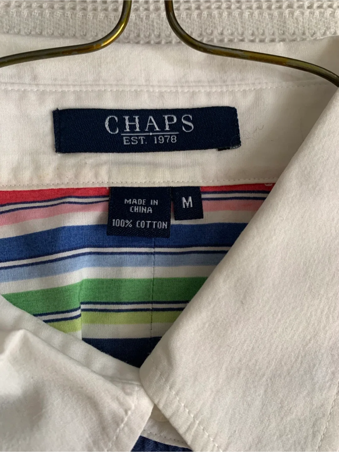 CHAPS Striped Button-Down Shirt - Size M image indicator(2)