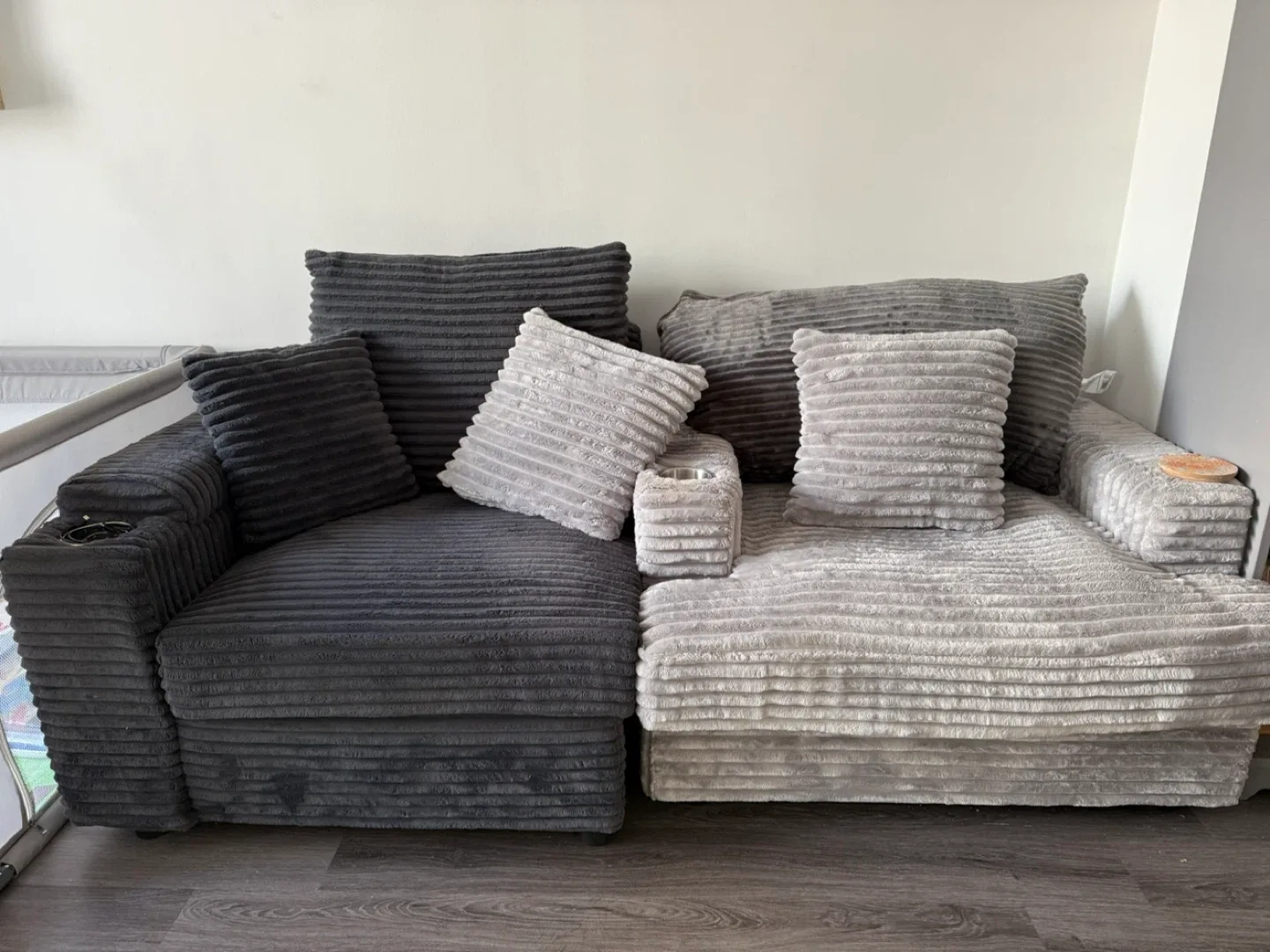 Corduroy Grey Modular Sofa image indicator(2)