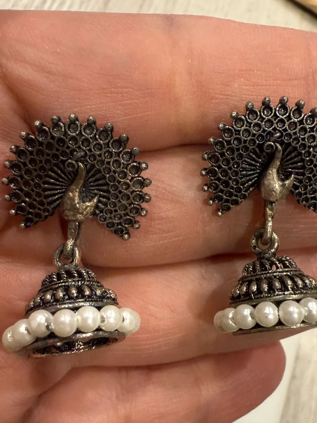 Peacock Jhumka Earrings image indicator(2)