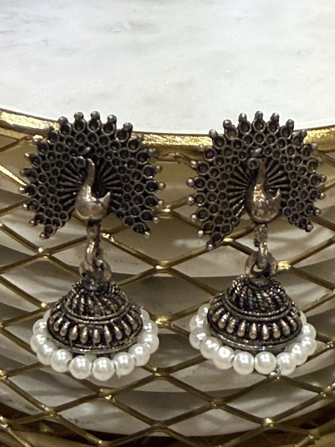 Peacock Jhumka Earrings