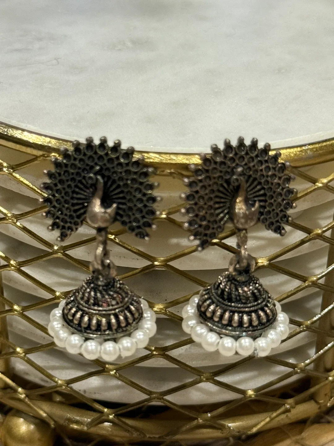 Peacock Jhumka Earrings image indicator(4)