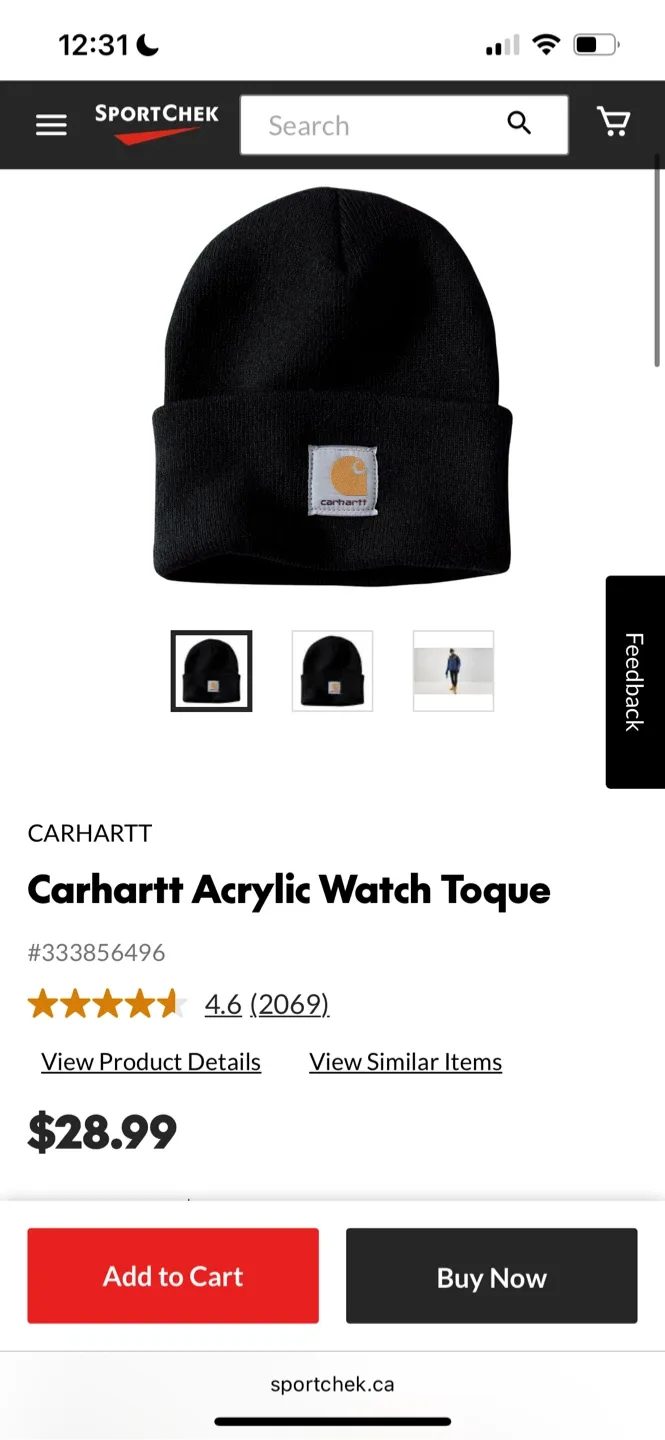 Carhartt Acrylic Watch Toque - Black image indicator(3)