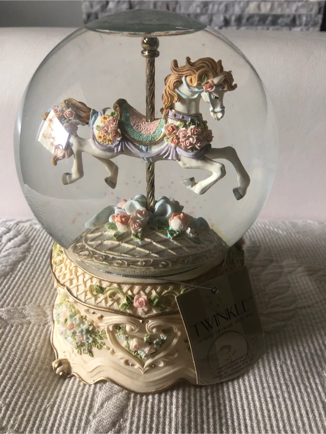 Twinkle Carousel Horse Snow Globe