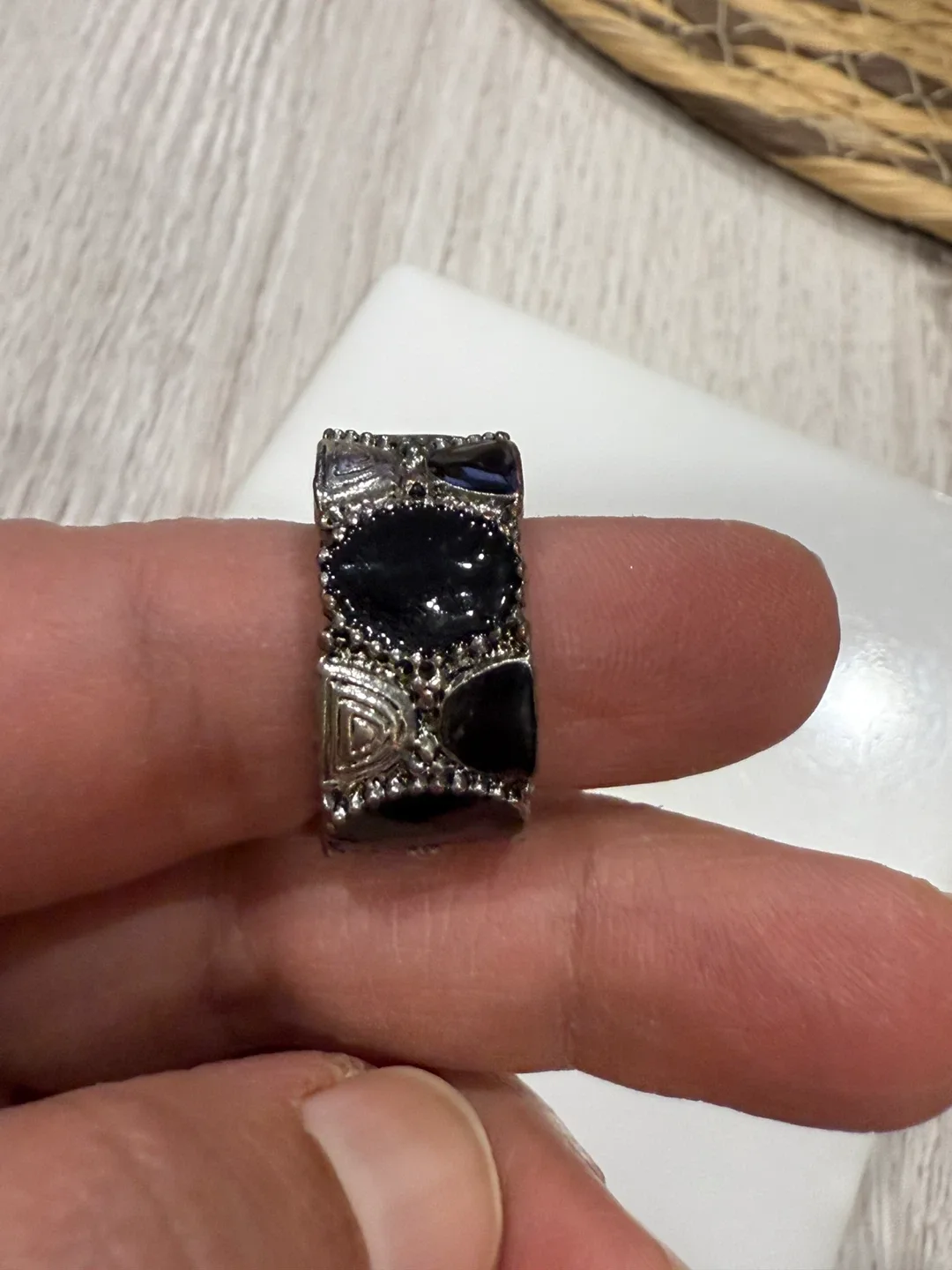 Black & Silver Tone Fashion Ring image indicator(3)