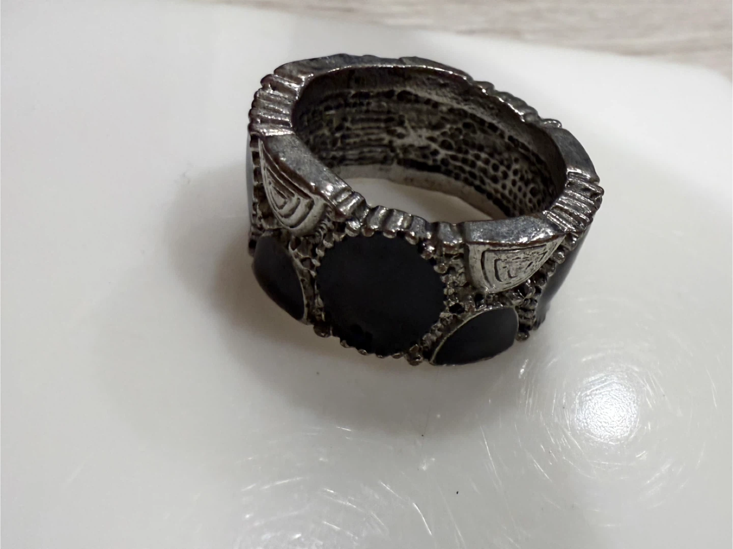 Black & Silver Tone Fashion Ring - photo 4