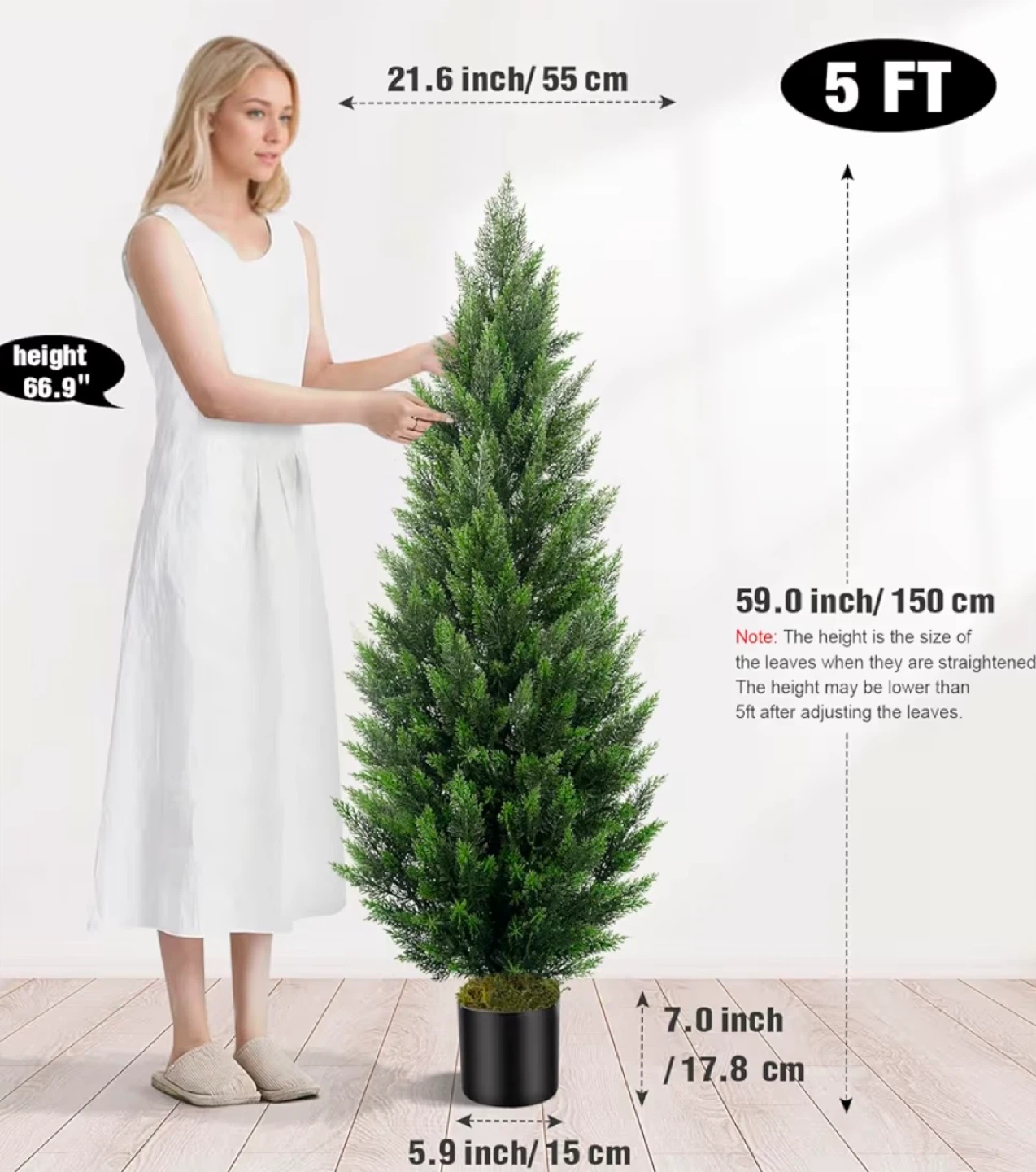 5FT Artificial Cedar Tree 2 set - photo 2