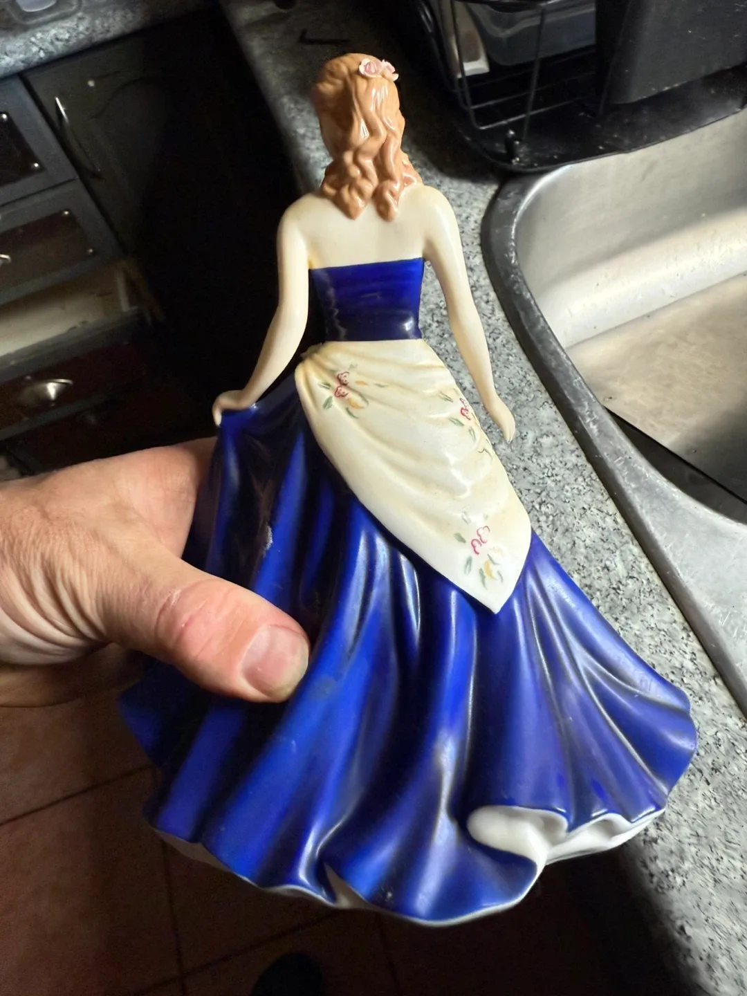 Collectible Porcelain Figurine in Blue Dress image indicator(5)