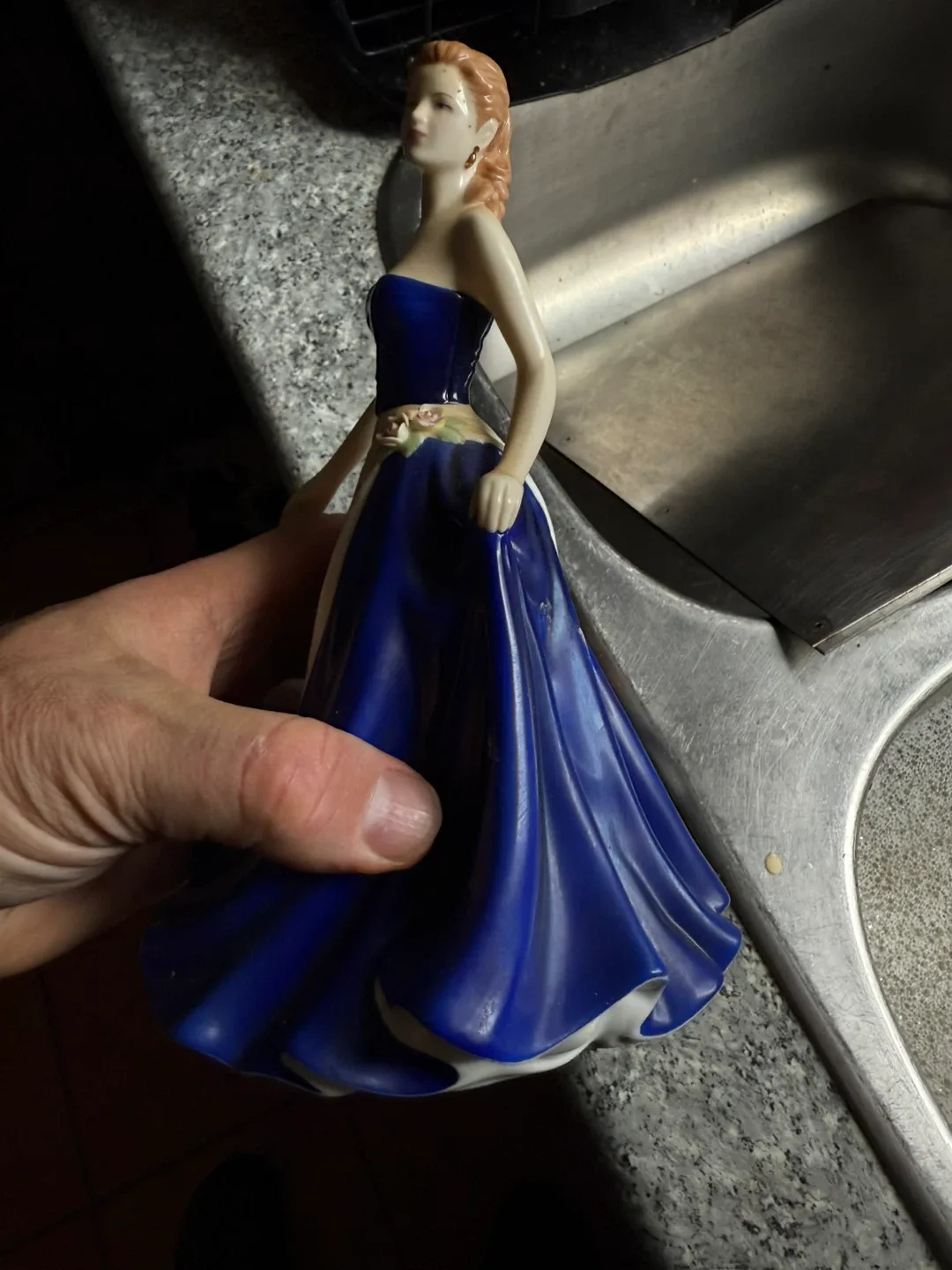 Collectible Porcelain Figurine in Blue Dress image indicator(4)