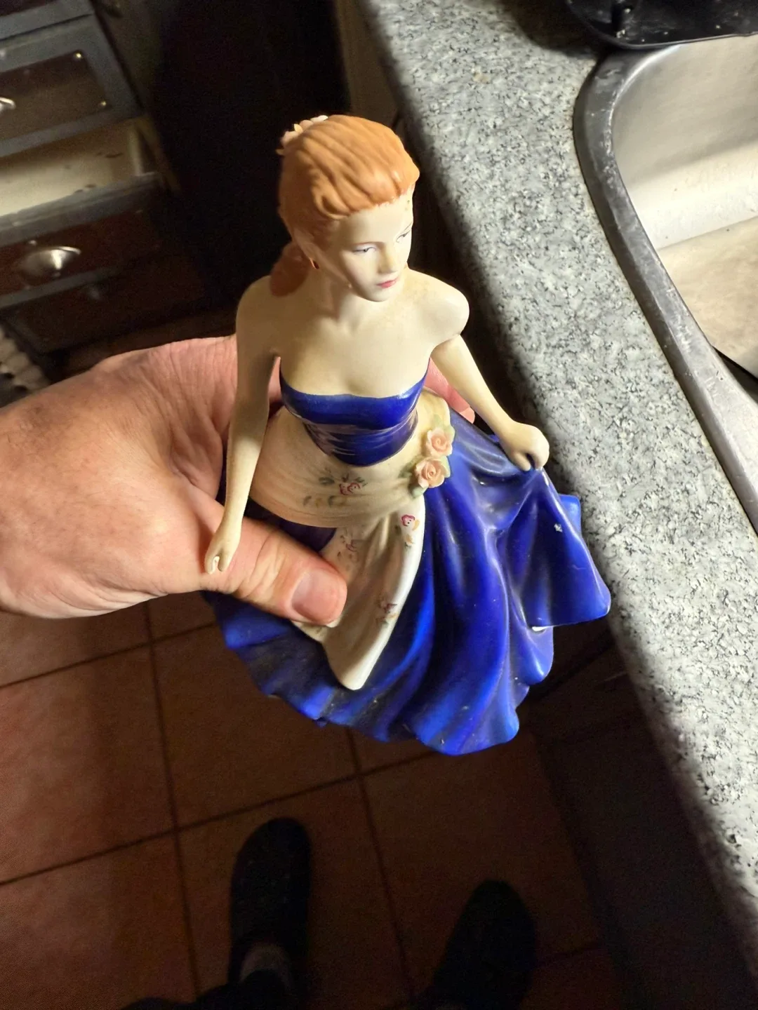 Collectible Porcelain Figurine in Blue Dress image indicator(9)