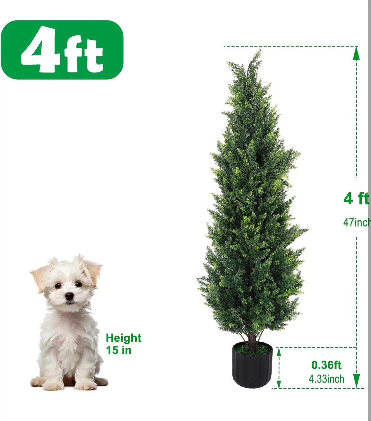 4ft Artificial Cedar Tree set 2 - photo 2