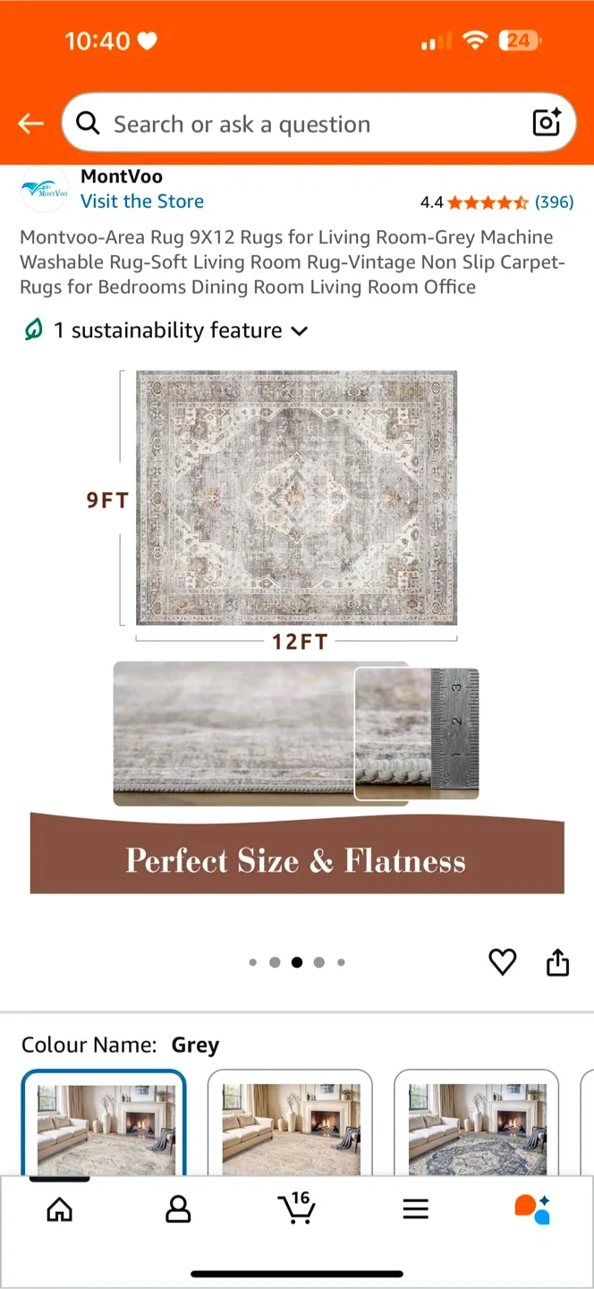 Area Rug 9x12 - Grey image indicator(3)