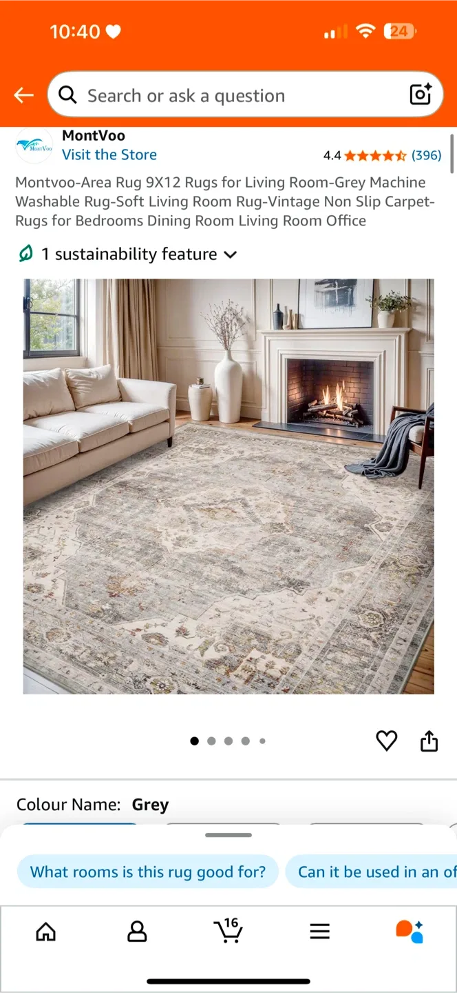 Area Rug 9x12 - Grey