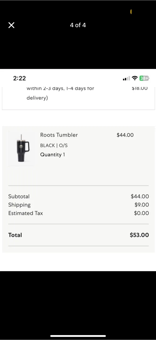 Roots Black 40 oz Tumbler with Handle & Straw image indicator(5)