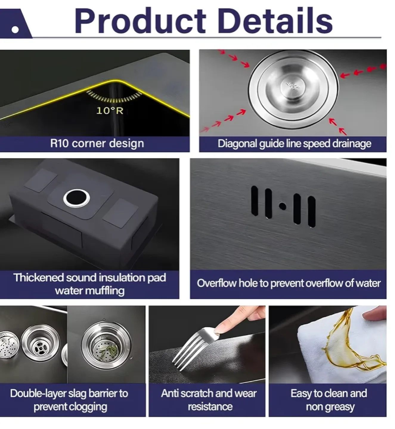 Black Kitchen Sink with Pull Out Faucet image indicator(7)