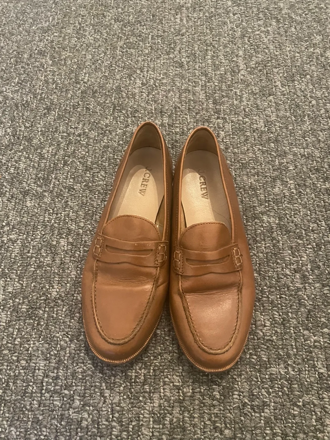 J.Crew Tan Leather Penny Loafers - Size 6.5