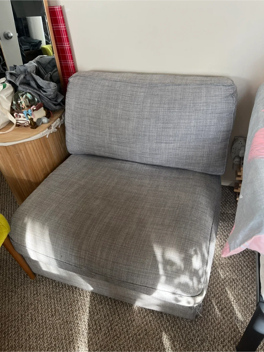Grey Armless Chair