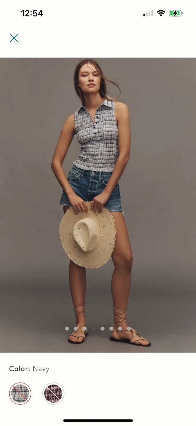 BNWT Anthropologie Pilcro Sleeveless Shirred Top S (fits xs) image indicator(4)