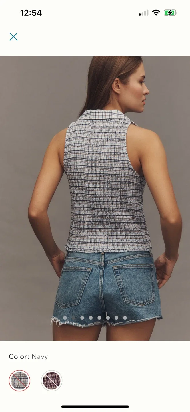 BNWT Anthropologie Pilcro Sleeveless Shirred Top S (fits xs) image indicator(2)