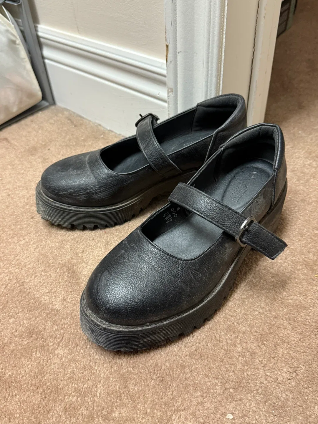 Black Platform Mary Janes - Size 8