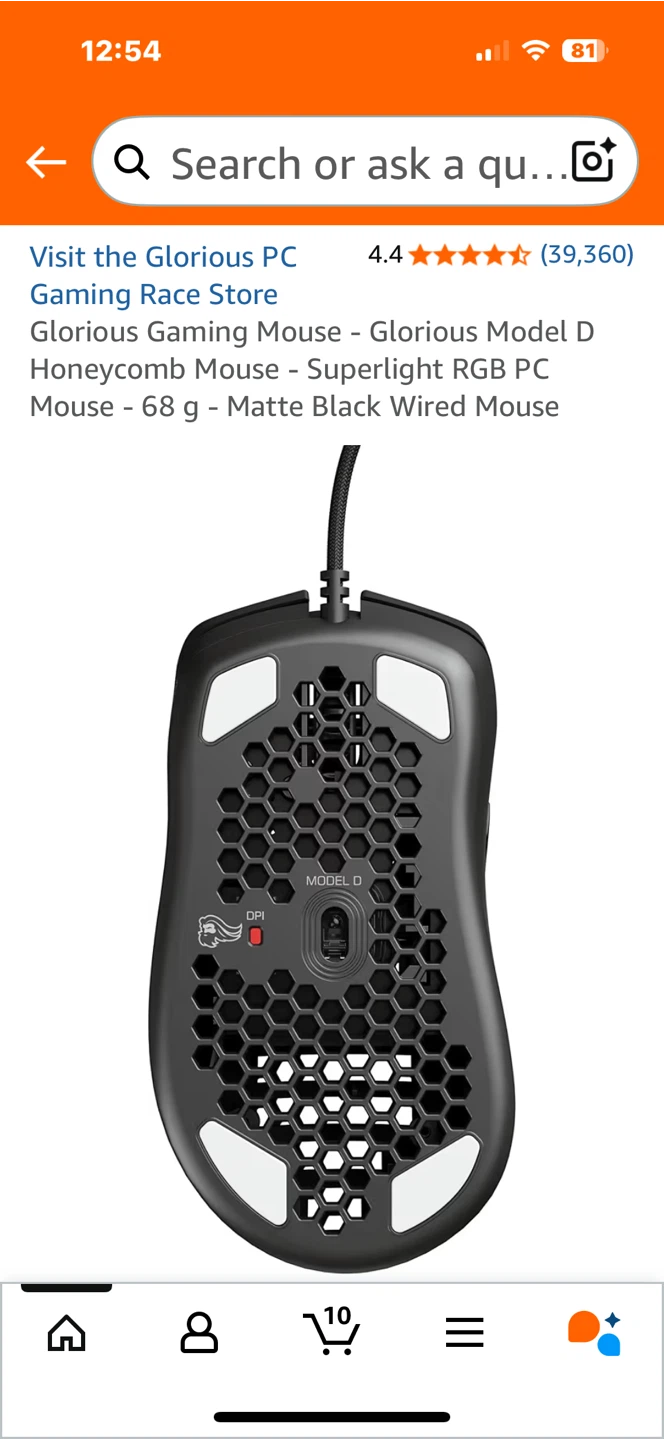 Glorious Model D Honeycomb Mouse - Black - photo 3