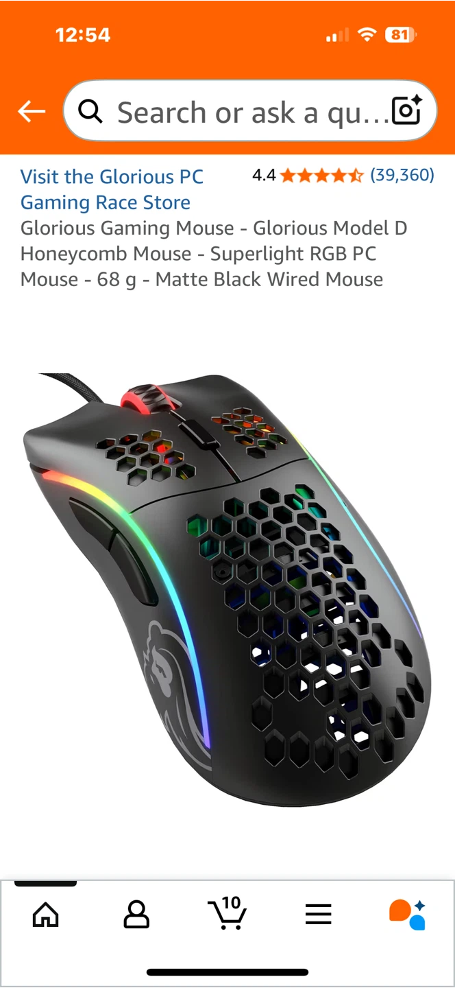 Glorious Model D Honeycomb Mouse - Black - photo 2