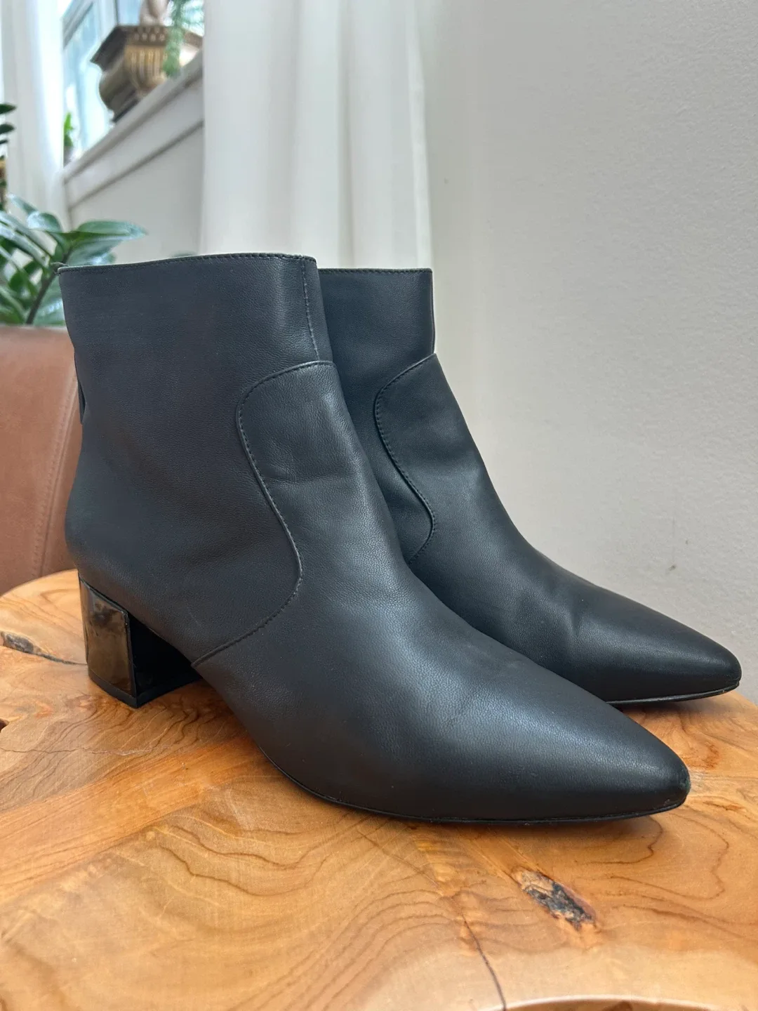 Karl Lagerfeld Black Leather Ankle Boots