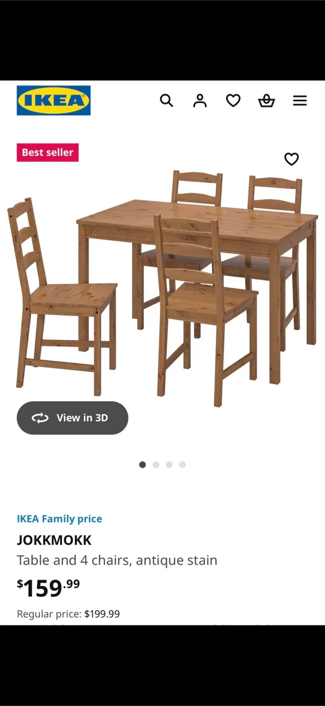 IKEA JOKKMOKK 4 Chairs - Antique Stain image indicator(5)