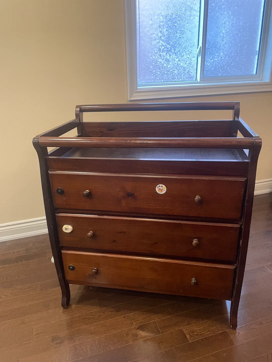 Dark Wood Dresser with Changing Table