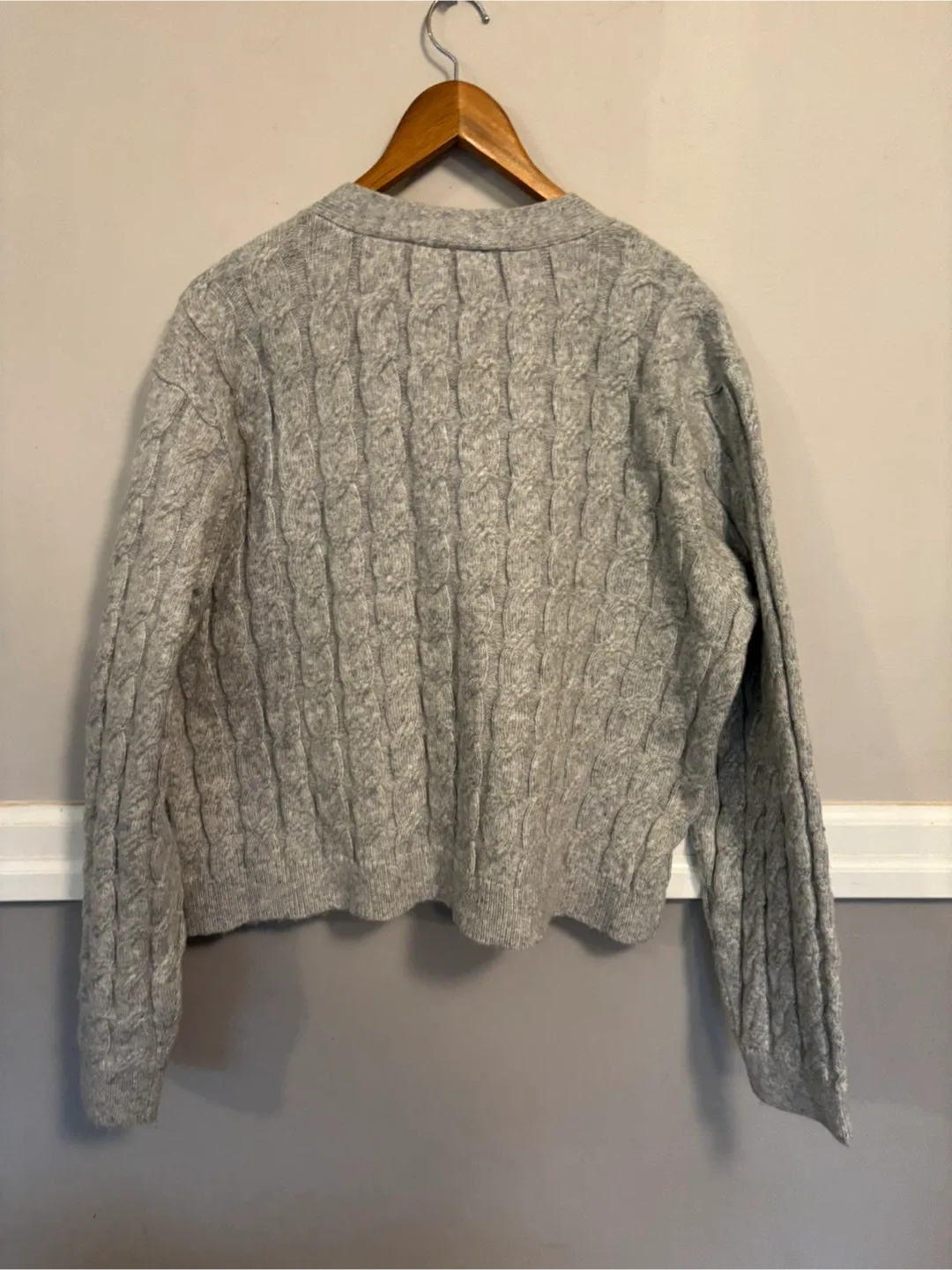 Michael Kors Grey Cable Knit Cardigan image indicator(2)