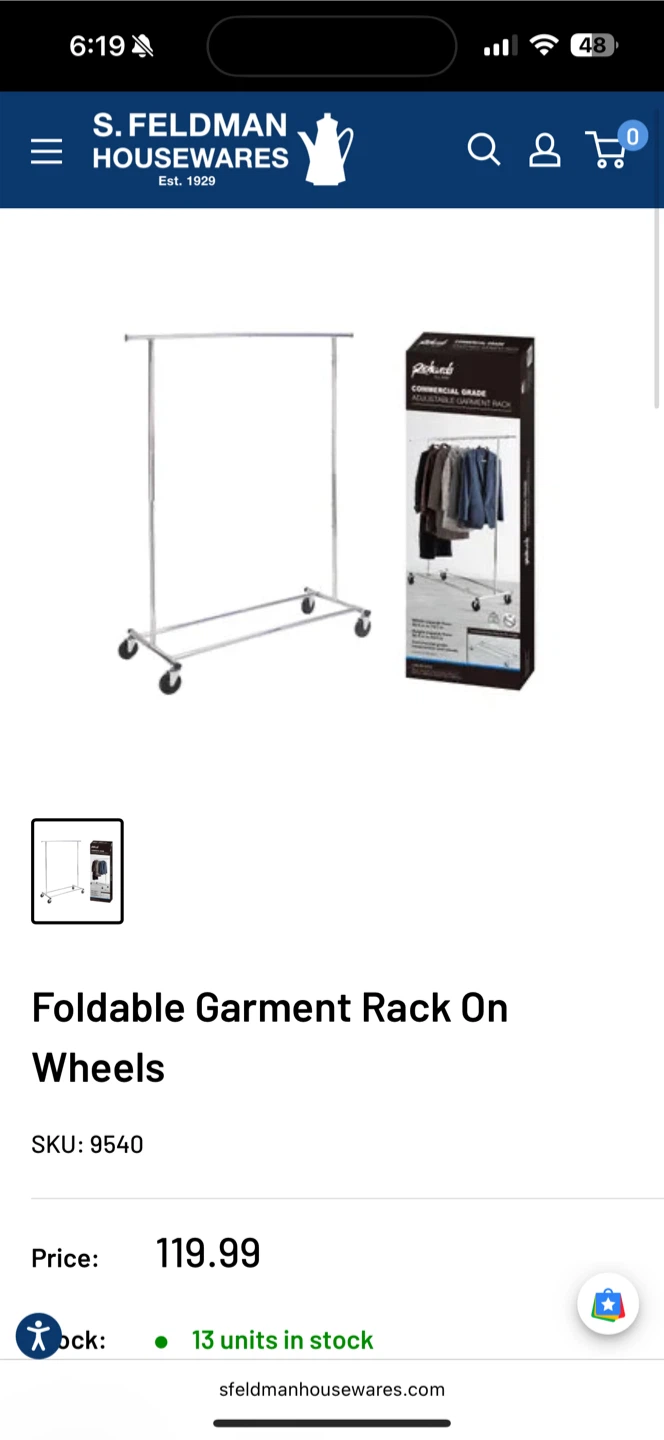 Rolling Garment/Clothing Rack - Heavy Duty - Like New - photo 2