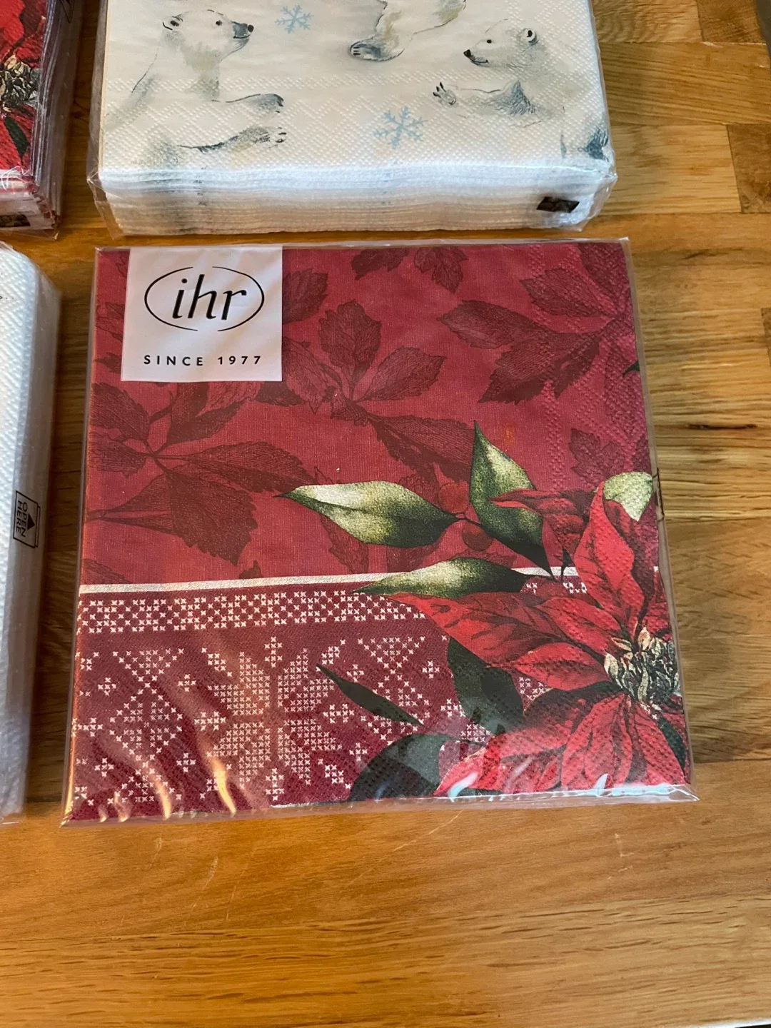 IHR Napkins - Winter/Christmas Designs bundle of 4 packages NEW image indicator(3)