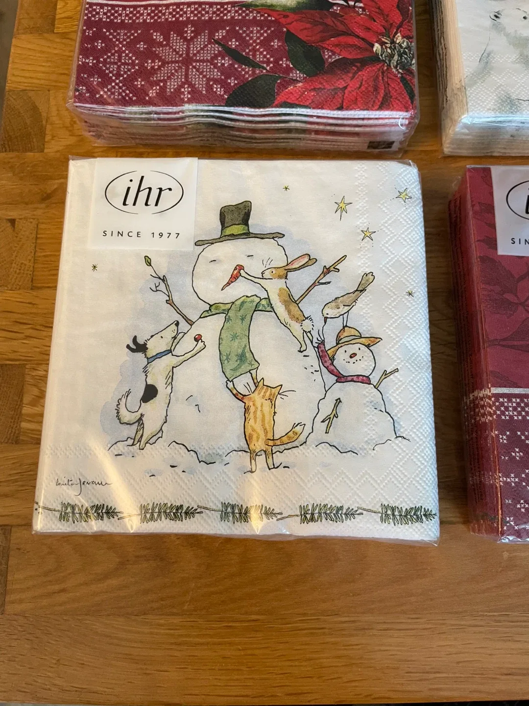 IHR Napkins - Winter/Christmas Designs bundle of 4 packages NEW image indicator(4)