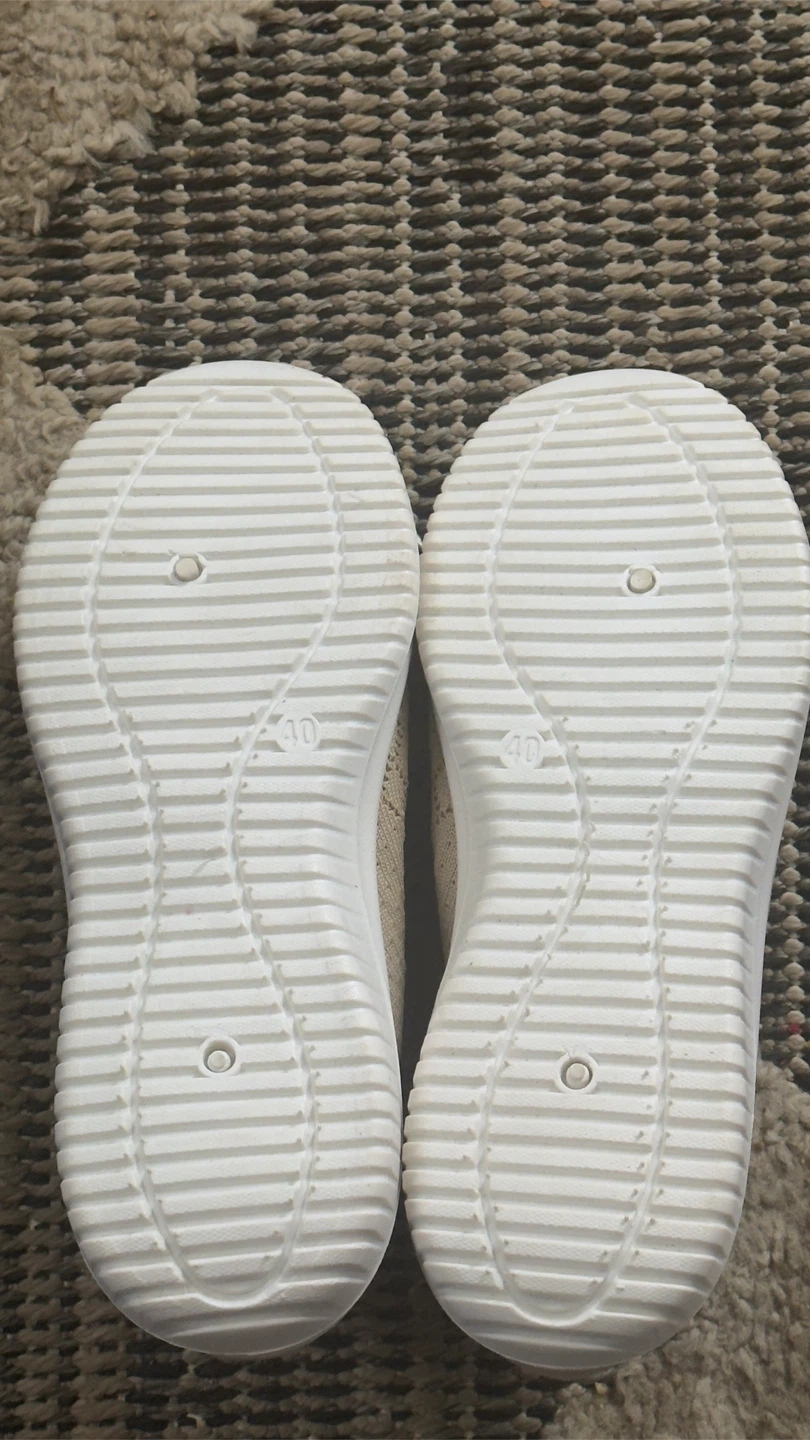 Beige Slip-on Shoes Size 9 Mesh Fabric - photo 3