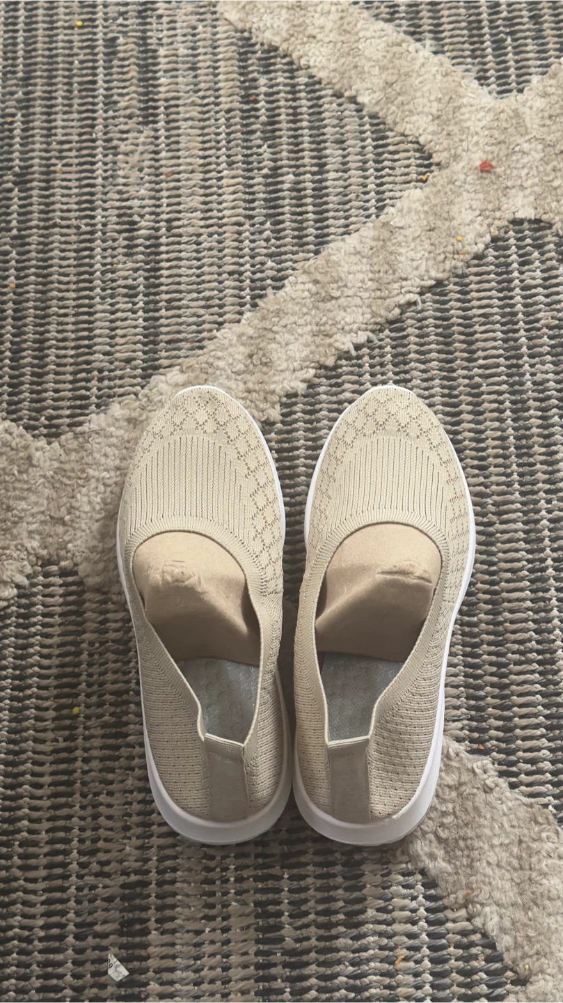 Beige Slip-on Shoes Size 9 Mesh Fabric - photo 5