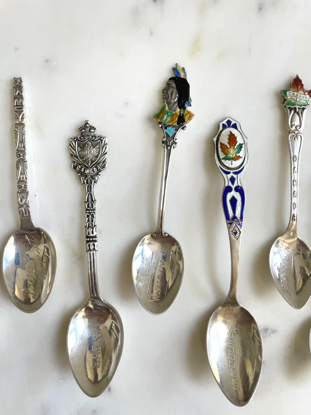 Sterling Silver Collector spoons -Vintage image indicator(5)