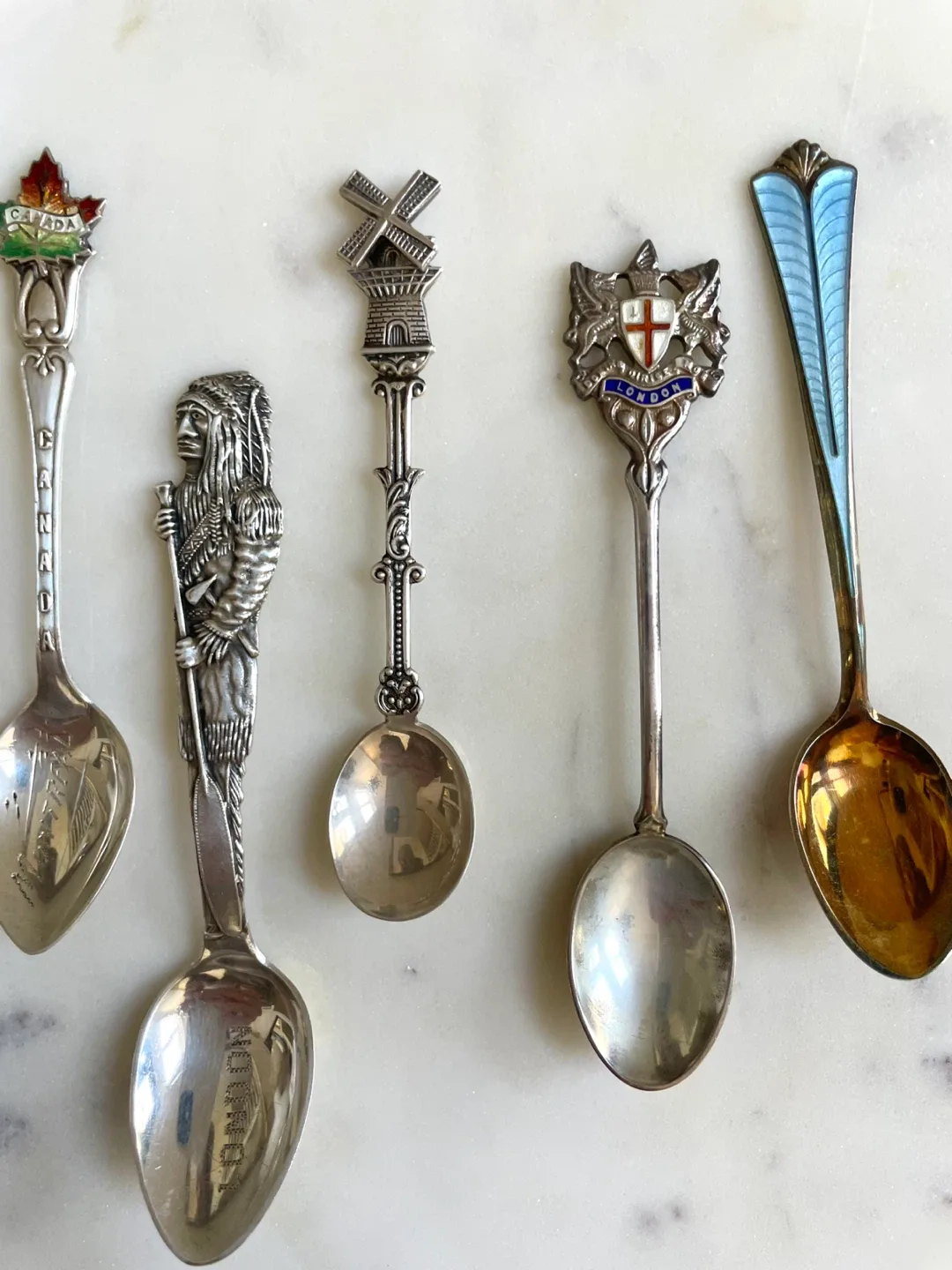 Sterling Silver Collector spoons -Vintage image indicator(4)
