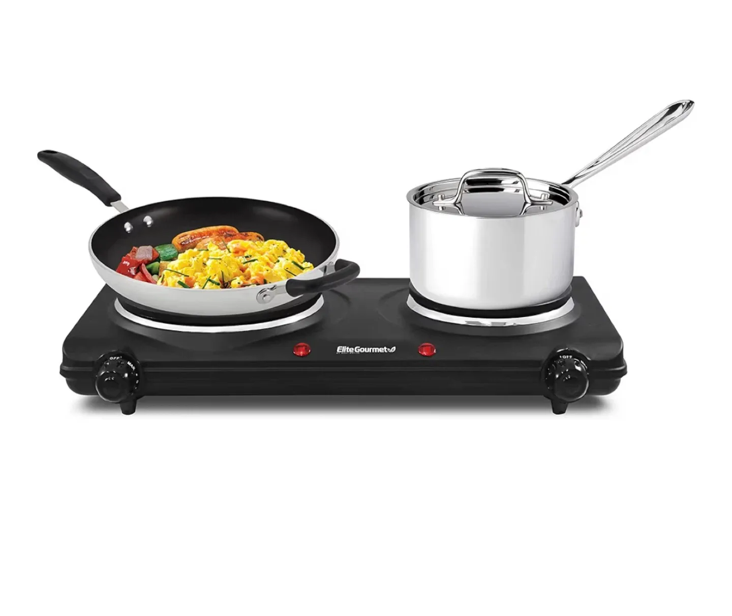 Elite Gourmet Double Burner - Black