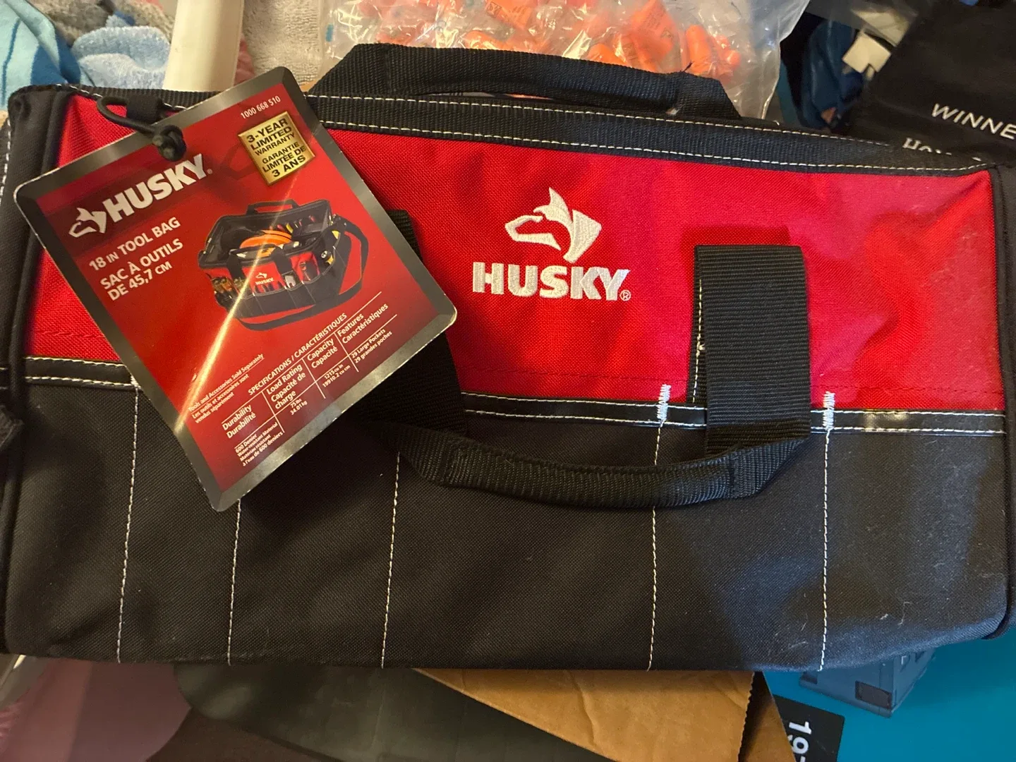 New Husky 18-inch Tool Bag - Red & Black