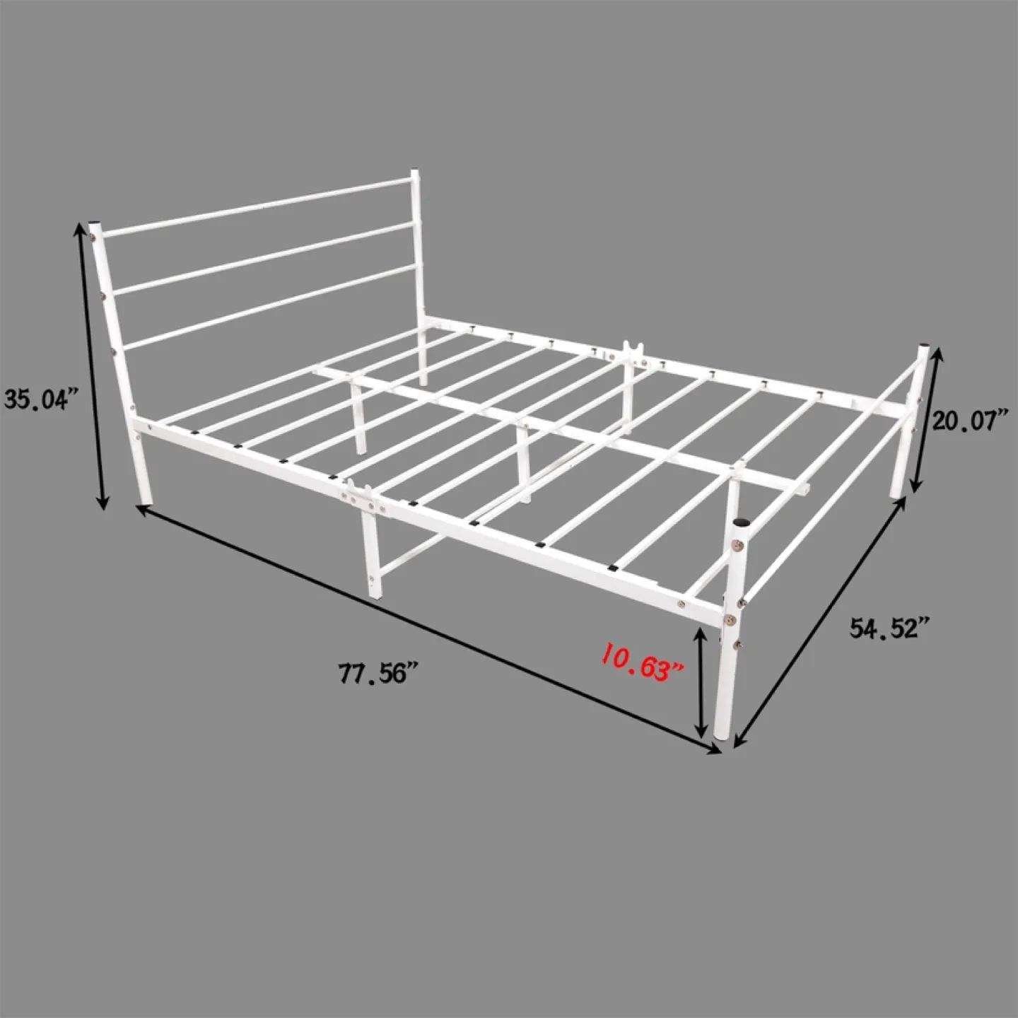 BOFENG Metal Bed Frame Full Size with Headboard image indicator(2)