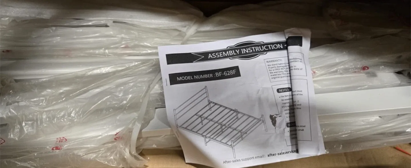 BOFENG Metal Bed Frame Full Size with Headboard image indicator(7)