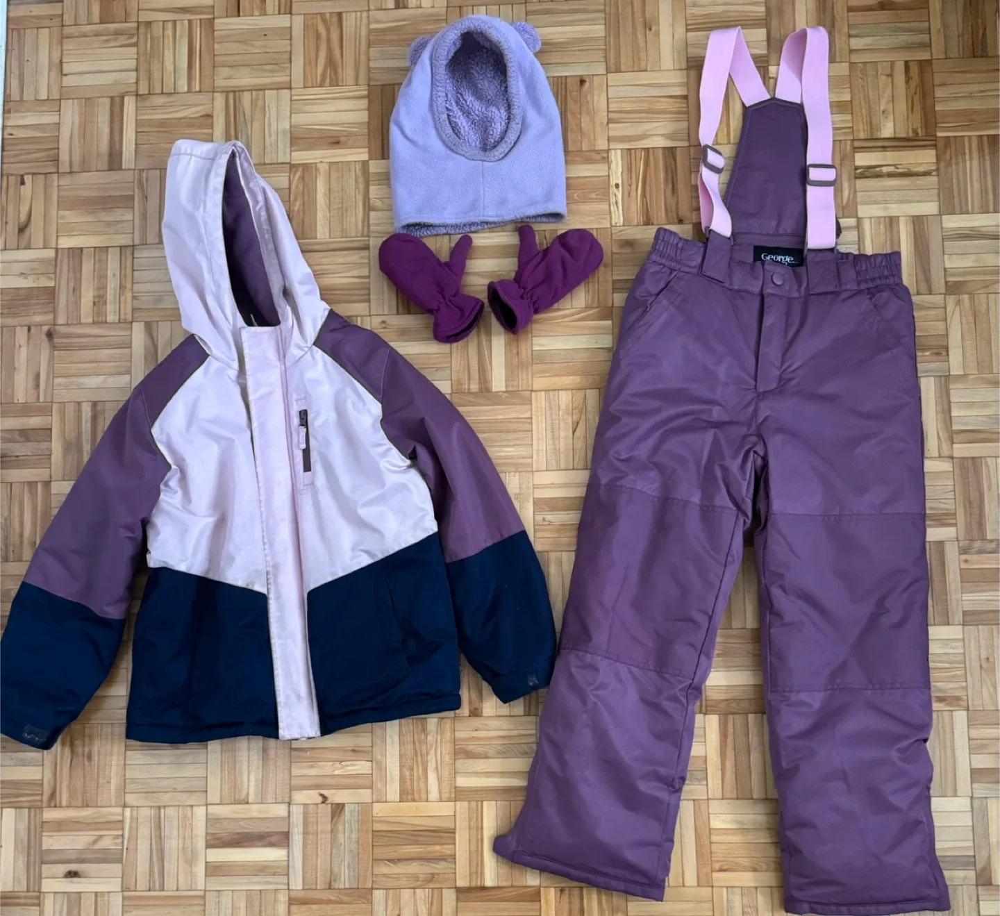George Kids' Snowsuit Set Size 10/11 - Jacket, Pants, Hat, Mitts