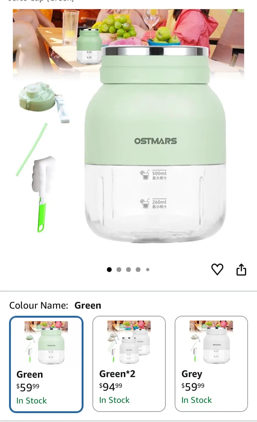 《New》OSTMARS Green Portable Blender image indicator(5)