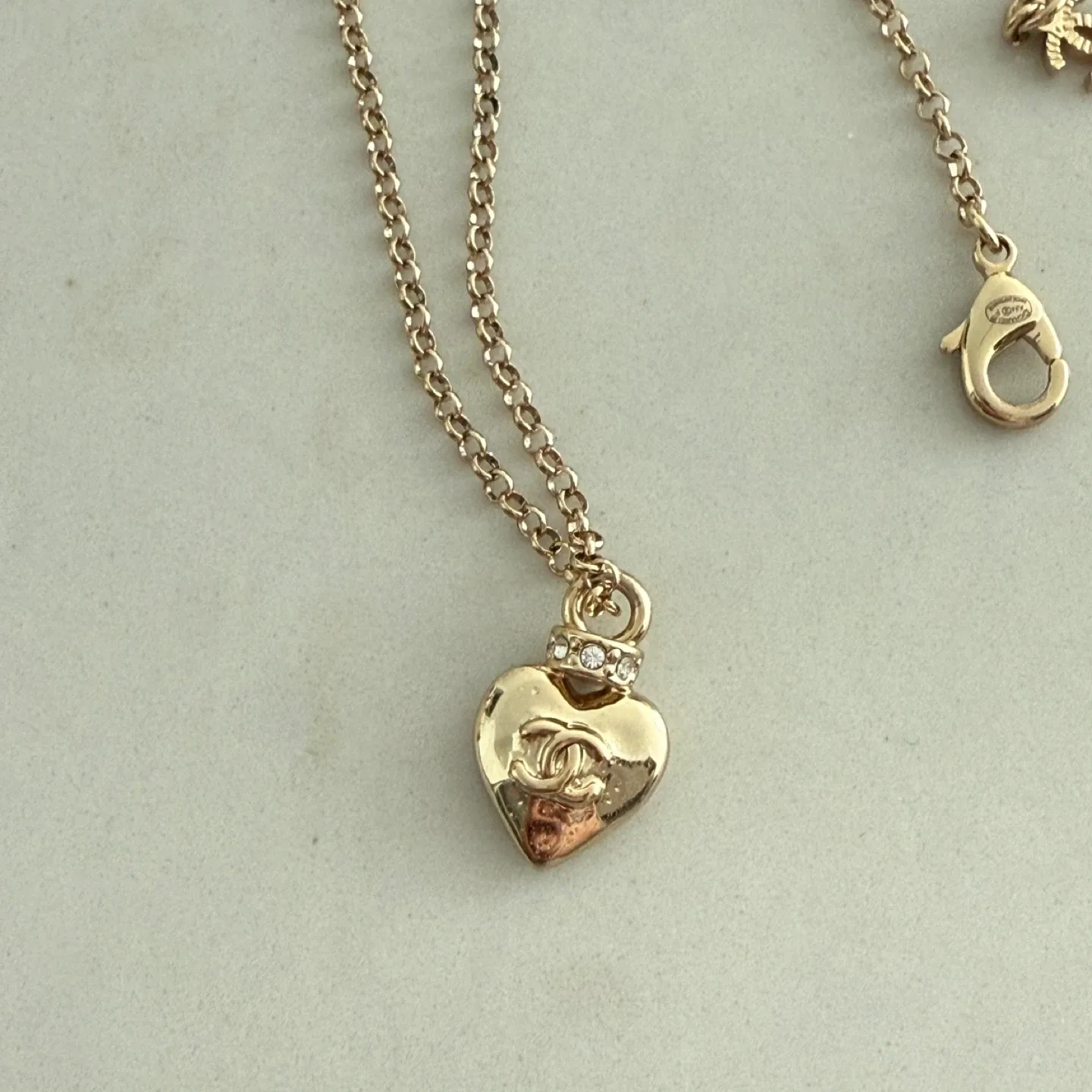Chanel Vintage Gold Heart Long Necklace