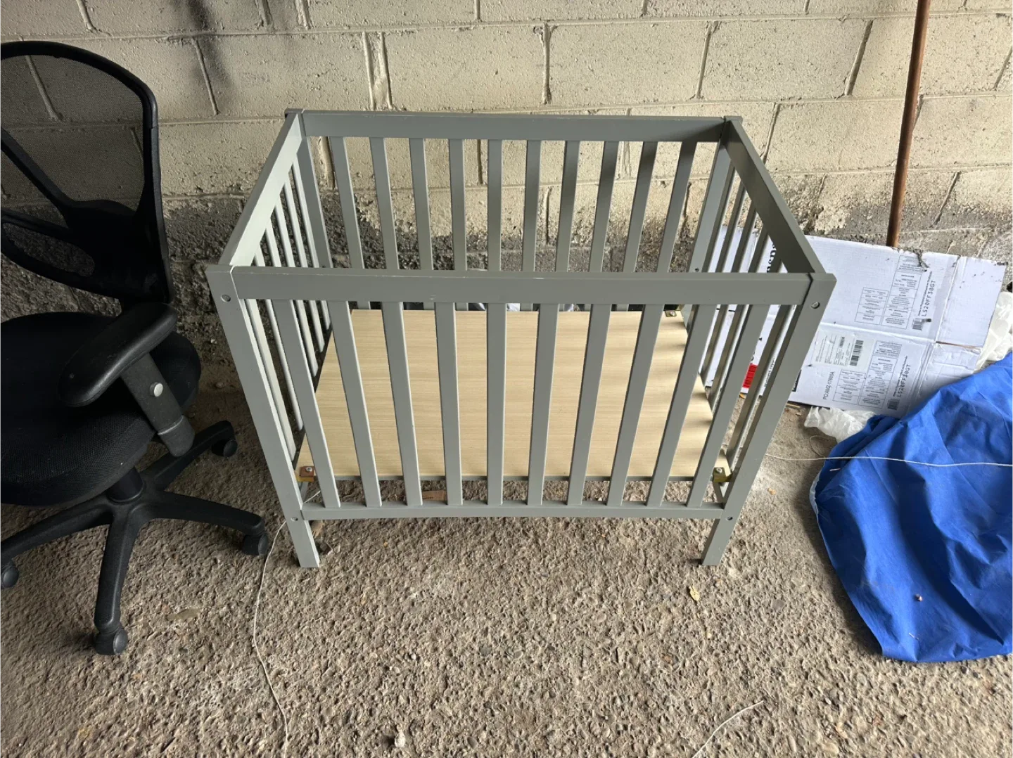 Grey Baby Crib