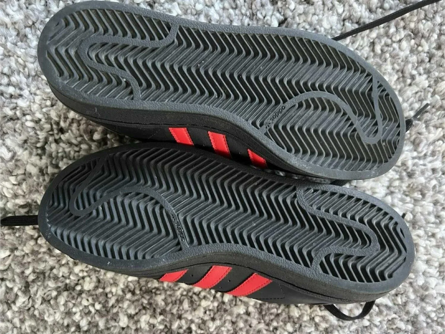 New! Adidas Superstar Black/Red Sneakers Size 5 (Kids image indicator(3)