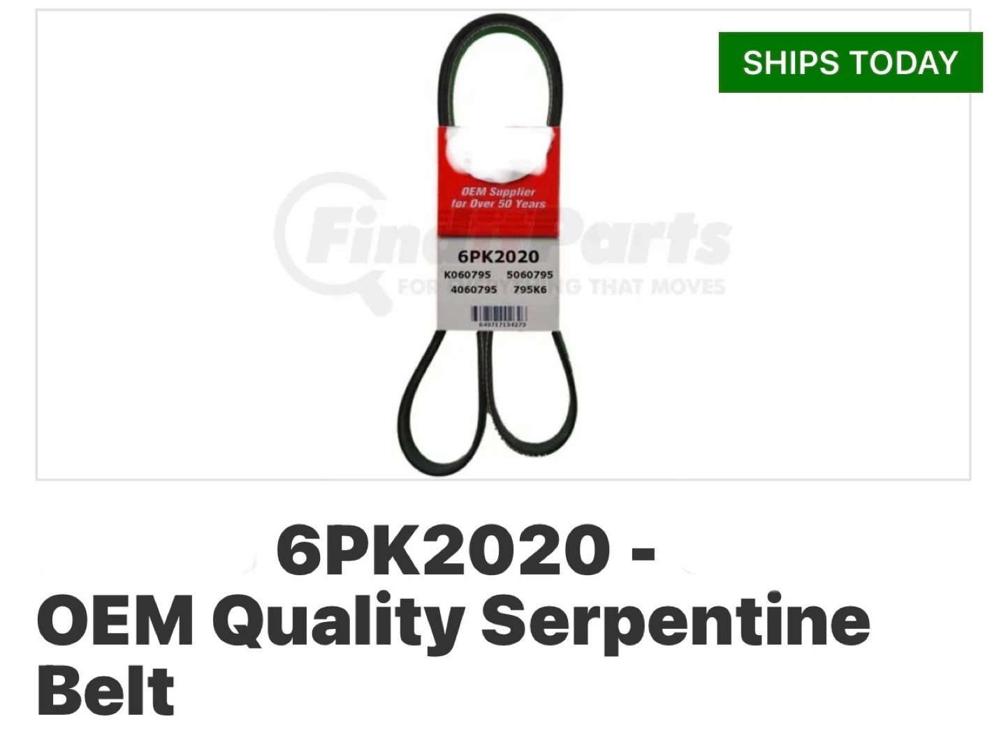 Bando 6PK2020 Serpentine Belt - Fits Various Vehicles