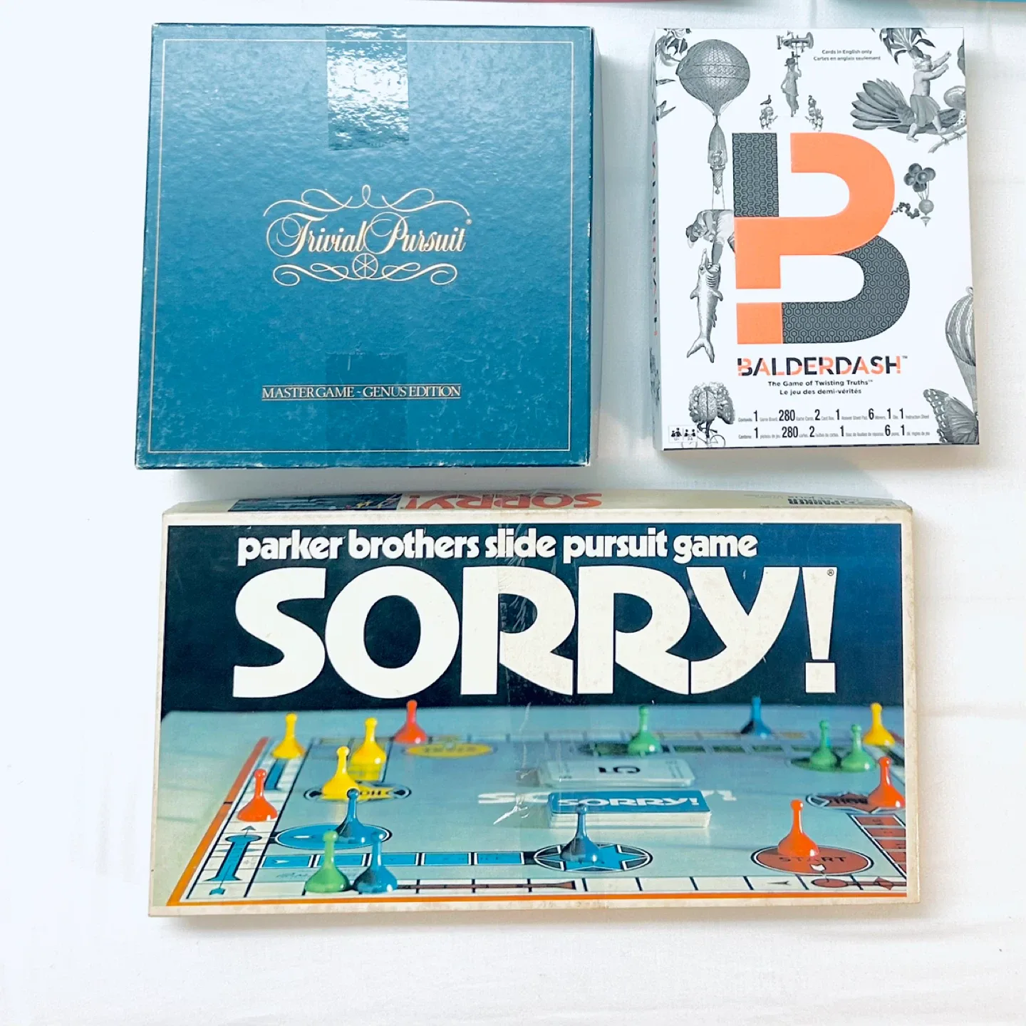 Lot of 4: Trivial Pursuit & Vintage Sorry! Balderdash image indicator(9)