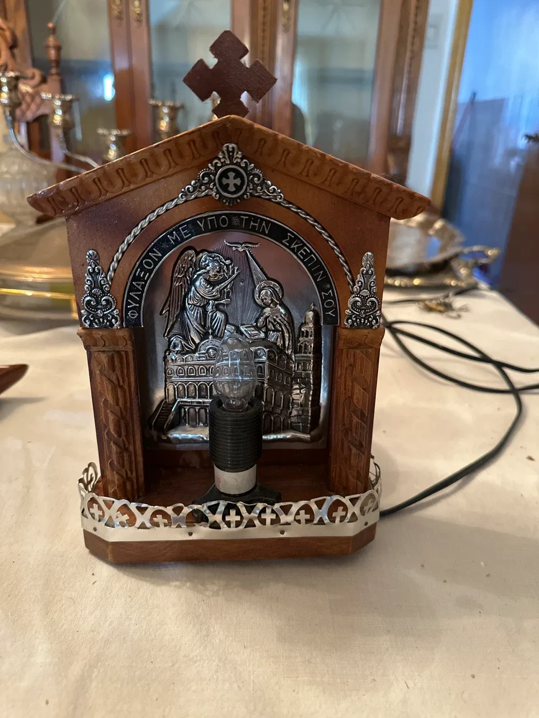 Vintage Religious Shrine Lamp